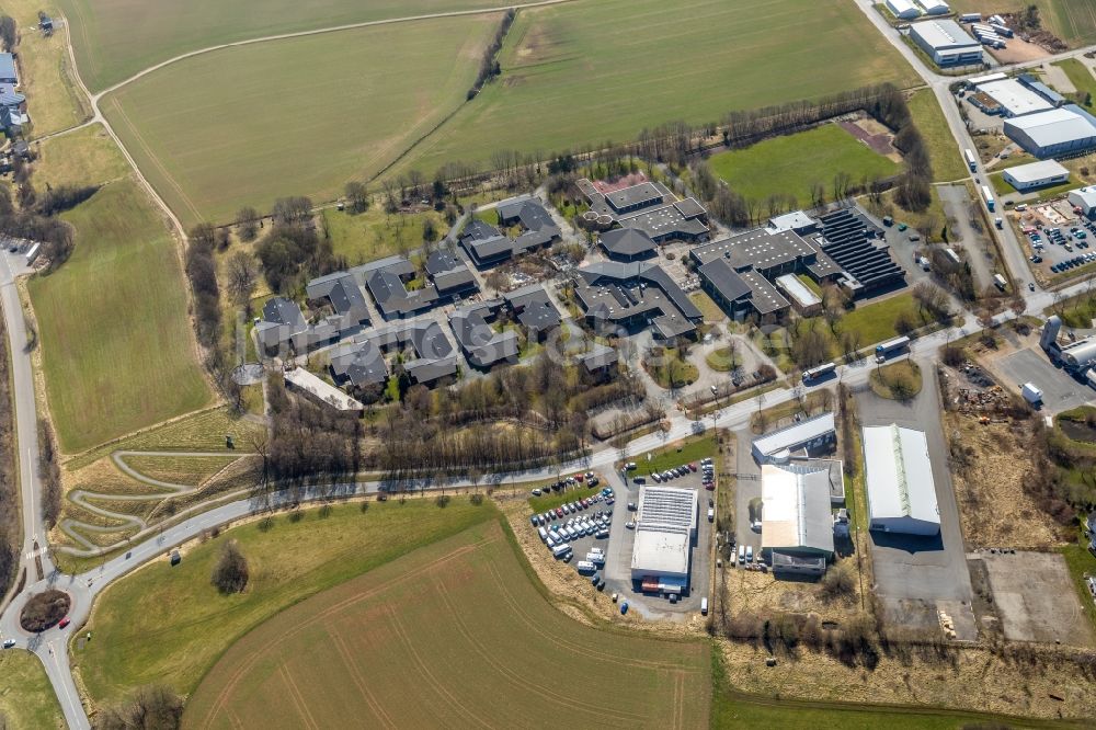 Bad Arolsen von oben - Gebäudekomplex der Berufsschule Berufsbildungswerk Nordhessen in Bad Arolsen im Bundesland Hessen, Deutschland