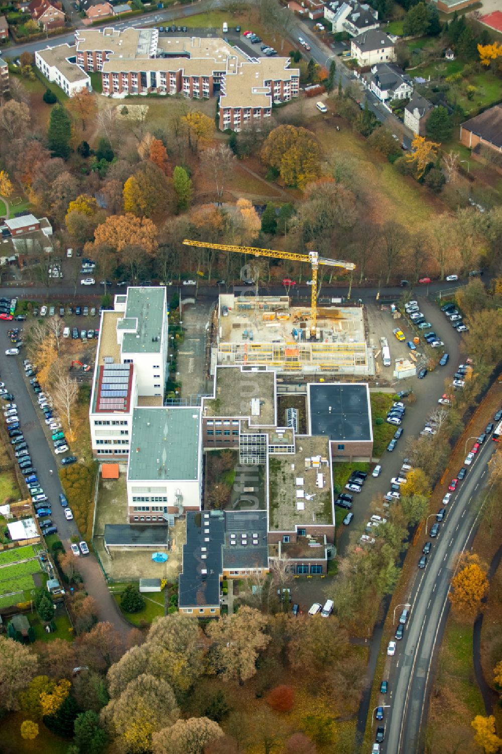 Werne aus der Vogelperspektive: Gebäudekomplex der Berufsschule Freiherr-vom-Stein Berufskolleg in Werne im Bundesland Nordrhein-Westfalen, Deutschland