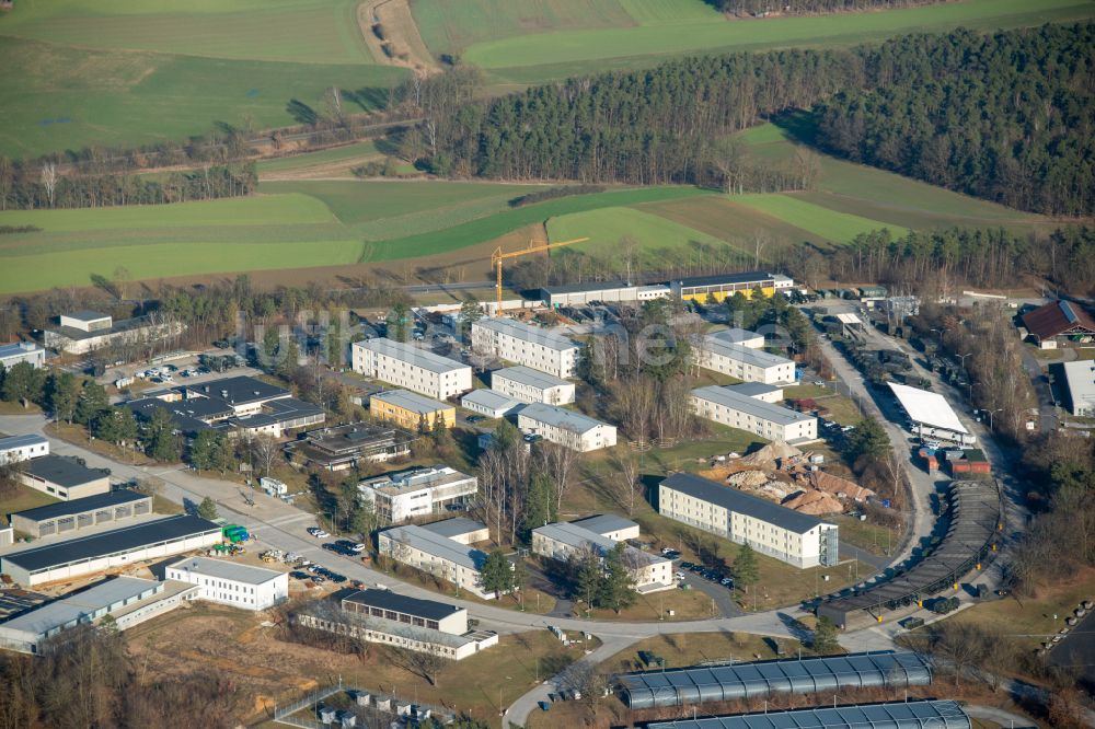 Luftaufnahme Kümmersbruck - Gebäudekomplex der Bundeswehr- Militär- Kaserne Schweppermann Kaserne in Kümmersbruck im Bundesland Bayern, Deutschland