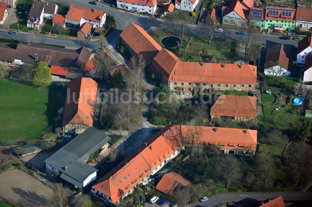 Bovenden OT Eddigehausen von oben - Gebäudekomplex der ehemaligen Domäne Eddigehausen in Bovenden im Bundesland Niedersachsen