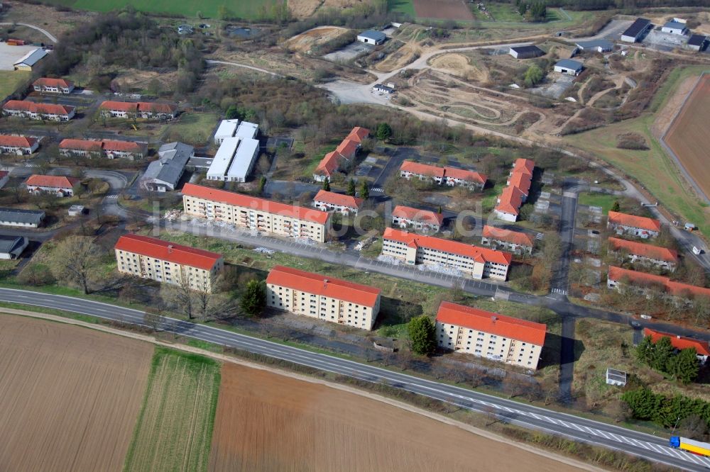 Luftbild Nierstein - Gebäudekomplex der ehemaligen Militär- Kaserne US Army Anderson Barracks Dexheim in Nierstein im Bundesland Rheinland-Pfalz