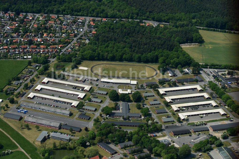 Ronne - Insel Bornholm von oben - Gebäudekomplex der ehemaligen Militär- Kaserne in Ronne - Insel Bornholm in Region Hovedstaden, Dänemark