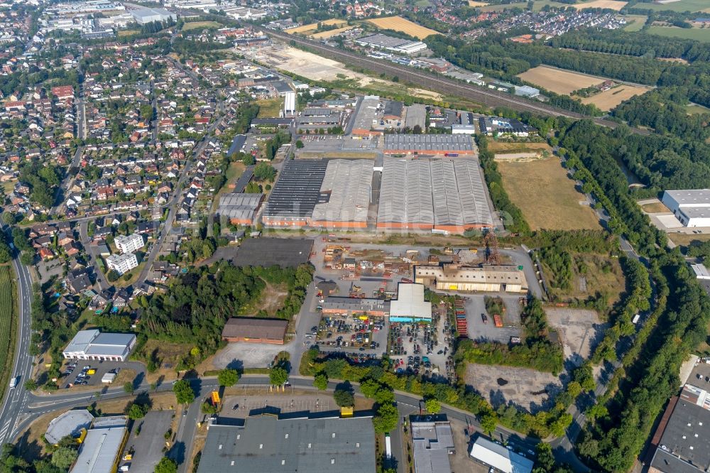 Ahlen von oben - Gebäudekomplex und Gelände des ehemaligen Logistikzentrums in Ahlen im Bundesland Nordrhein-Westfalen, Deutschland