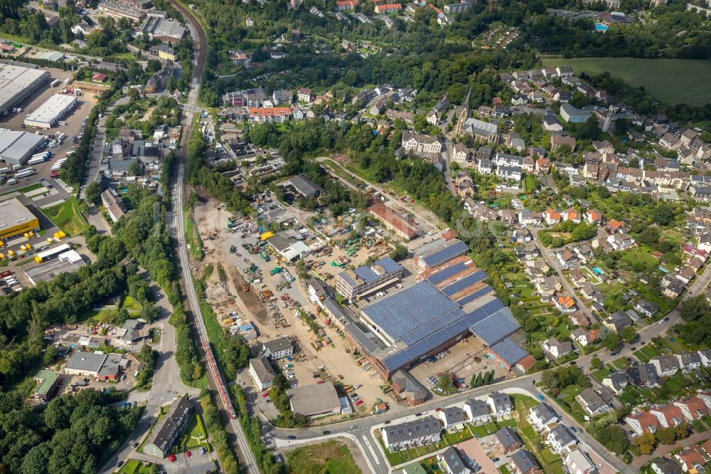 Luftaufnahme Essen - Gebäudekomplex und Gelände der KFZ- Instandsetzungs- Werkstatt SL Autoservice am Breloher Steig in Essen im Bundesland Nordrhein-Westfalen - NRW, Deutschland