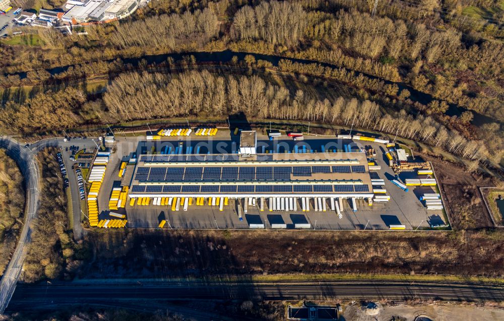 Luftbild Hagen - Gebäudekomplex und Gelände des Logistikzentrums DHL Freight GmbH in Hagen im Bundesland Nordrhein-Westfalen, Deutschland