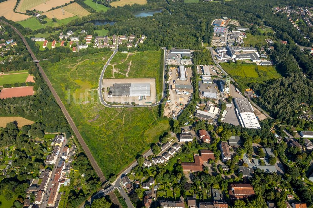 Bochum aus der Vogelperspektive: Gebäudekomplex und Gelände des Logistikzentrums der Duvenbeck Consulting GmbH & Co. KG am Arnoldschacht in Bochum im Bundesland Nordrhein-Westfalen, Deutschland