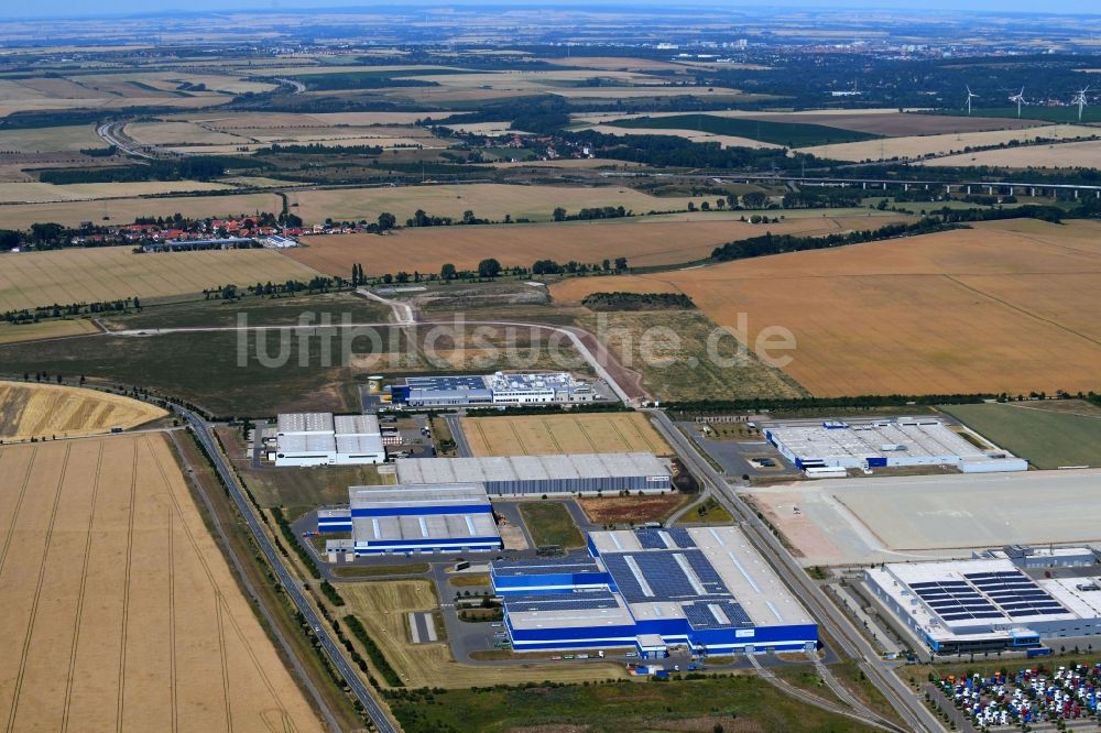 Luftaufnahme Arnstadt - Gebäudekomplex und Gelände des Logistikzentrums der Gonvauto Thüringen GmbH in Arnstadt im Bundesland Thüringen, Deutschland