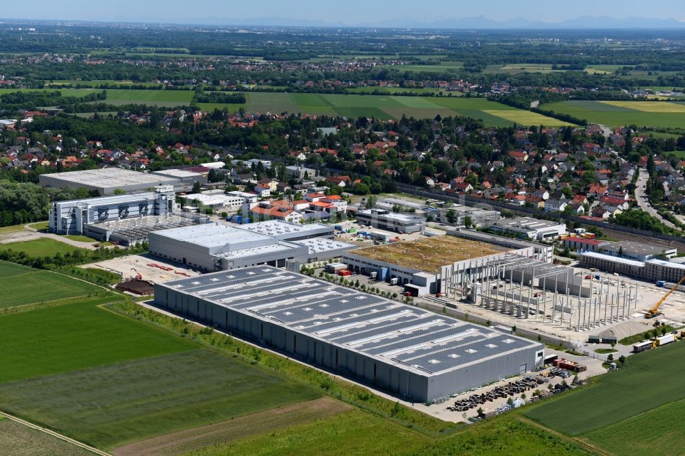 Maisach aus der Vogelperspektive: Gebäudekomplex und Gelände des Logistikzentrums der HAGEMEYER Deutschland GmbH & Co. KG im Ortsteil Gernlinden in Maisach im Bundesland Bayern, Deutschland