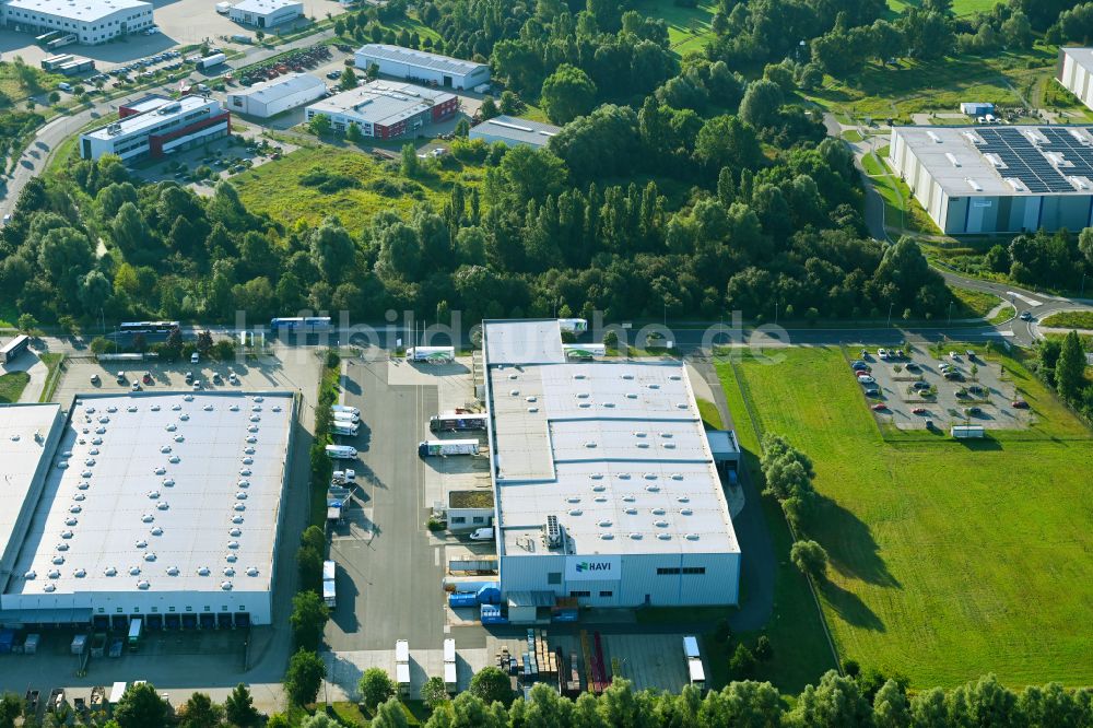 Luftbild Wustermark - Gebäudekomplex und Gelände des Logistikzentrums Havi Logistics in Wustermark im Bundesland Brandenburg, Deutschland