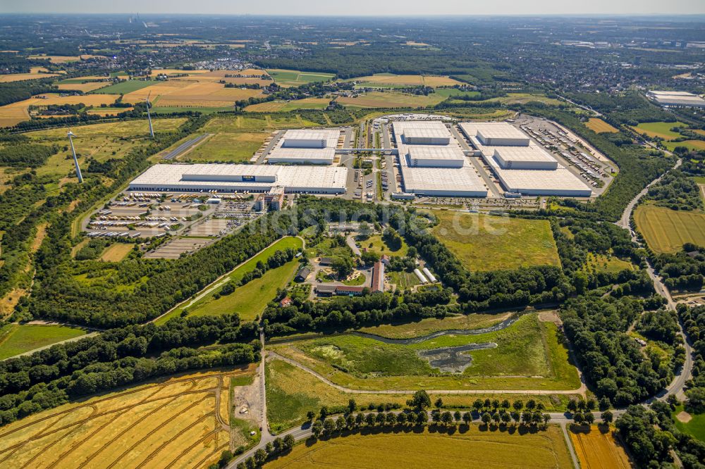 Luftaufnahme Dortmund - Gebäudekomplex und Gelände des Logistikzentrums IKEA in Dortmund im Bundesland Nordrhein-Westfalen, Deutschland