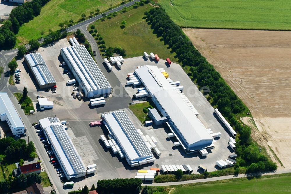 Luftbild Krostitz - Gebäudekomplex und Gelände des Logistikzentrums in Krostitz im Bundesland Sachsen, Deutschland