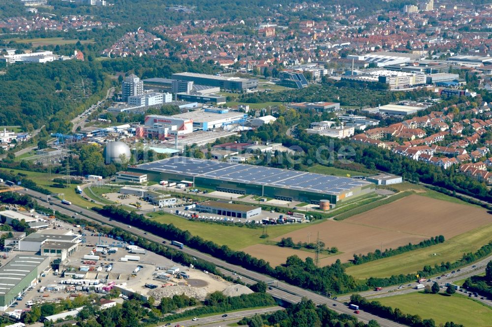 Ludwigsburg von oben - Gebäudekomplex und Gelände des Logistikzentrums der LAPP KABEL an der Liebigstraße in Ludwigsburg im Bundesland Baden-Württemberg