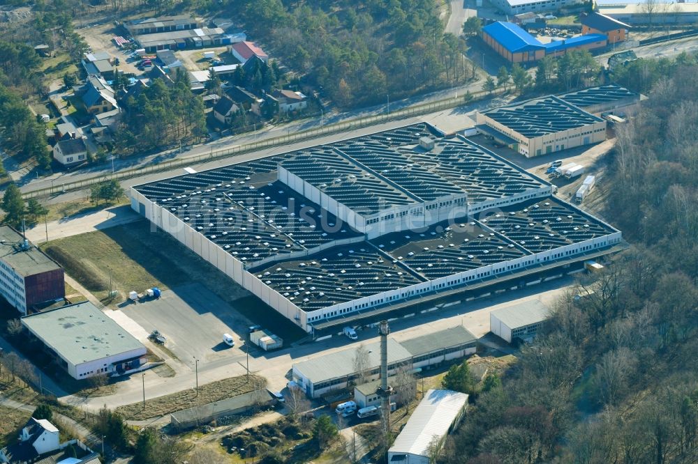 Luftbild Cottbus - Gebäudekomplex und Gelände des Logistikzentrums am Merzdorfer Weg in Cottbus im Bundesland Brandenburg, Deutschland