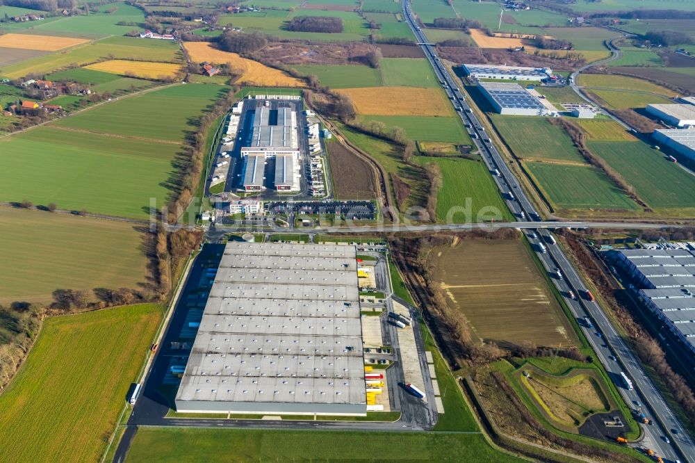 Luftbild Hamm - Gebäudekomplex und Gelände des Logistikzentrums der ProLogis in Hamm im Bundesland Nordrhein-Westfalen, Deutschland