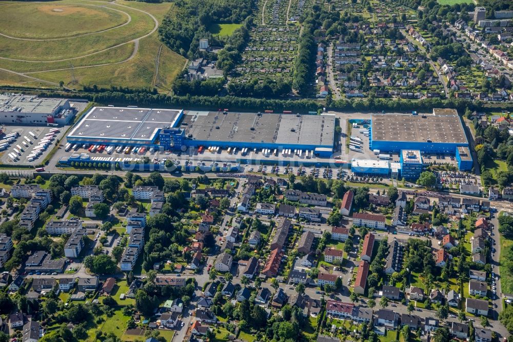 Dortmund von oben - Gebäudekomplex und Gelände des Logistikzentrums der TEDi GmbH & Co. KG in Dortmund im Bundesland Nordrhein-Westfalen, Deutschland