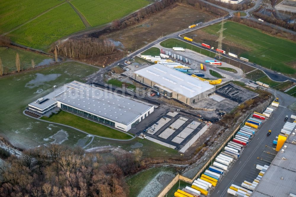 Luftaufnahme Werne - Gebäudekomplex und Gelände des Logistikzentrums der Thermo Sensor GmbH in Werne im Bundesland Nordrhein-Westfalen, Deutschland