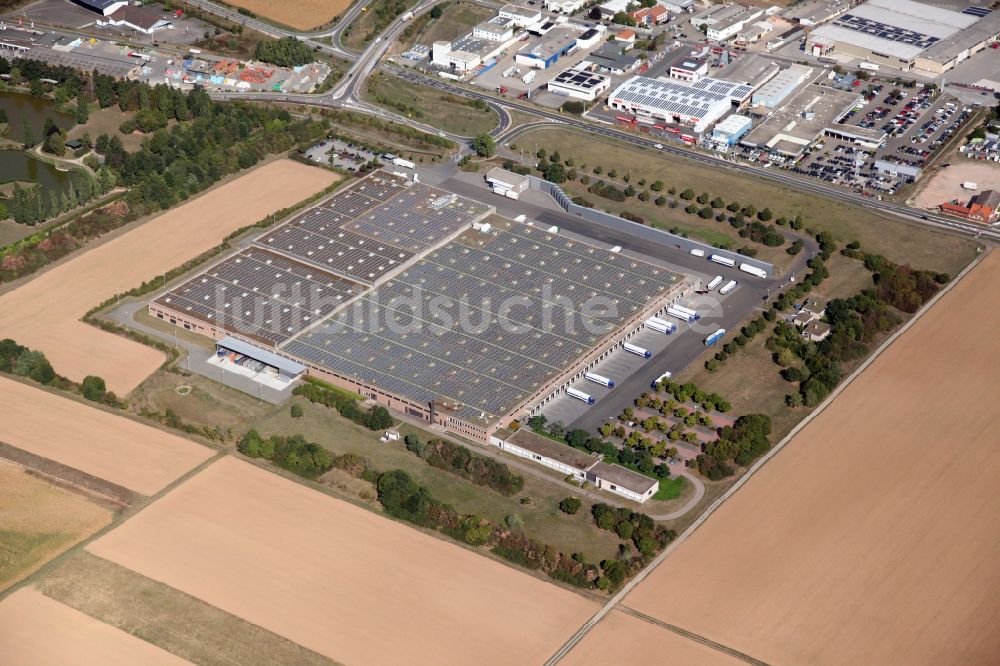 Luftbild Bingen am Rhein - Gebäudekomplex und Gelände des Logistikzentrums und Zentrallagers der ALDI (Süd) GmbH & Co KG in Bingen am Rhein im Bundesland Rheinland-Pfalz