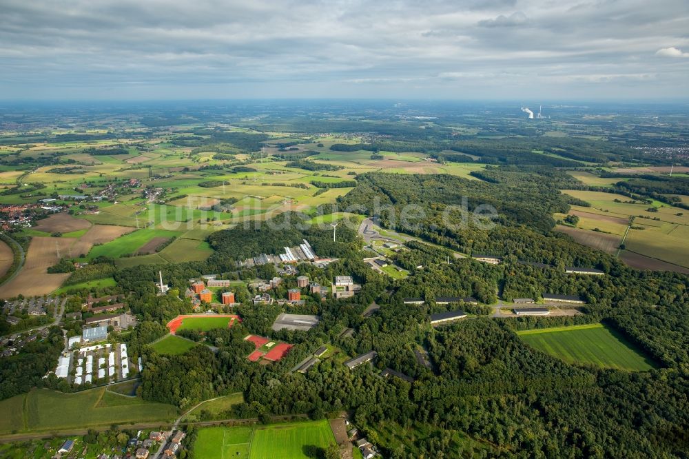 Luftaufnahme Bork - Gebäudekomplex und Gelände der Polizeischule in Bork im Bundesland Nordrhein-Westfalen