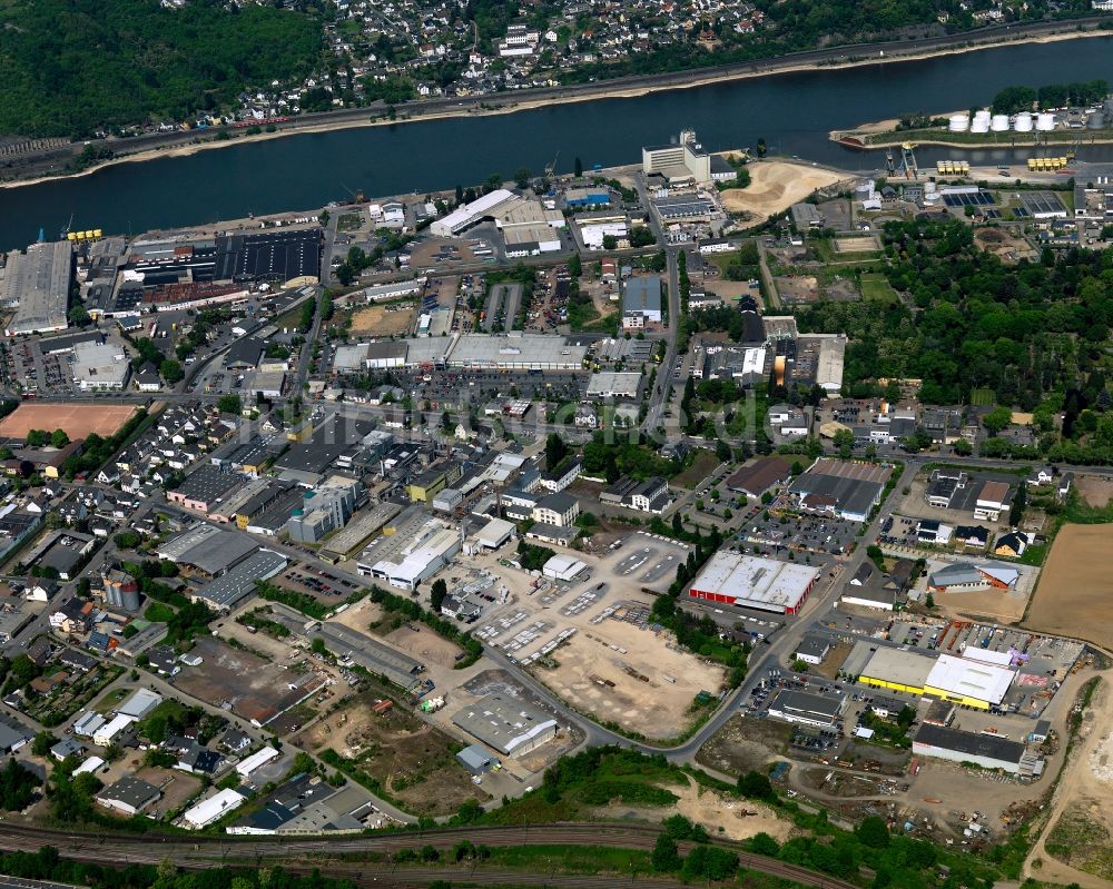 Luftbild Andernach - Gebäudekomplex im Gewerbegebiet in Andernach im Bundesland Rheinland-Pfalz