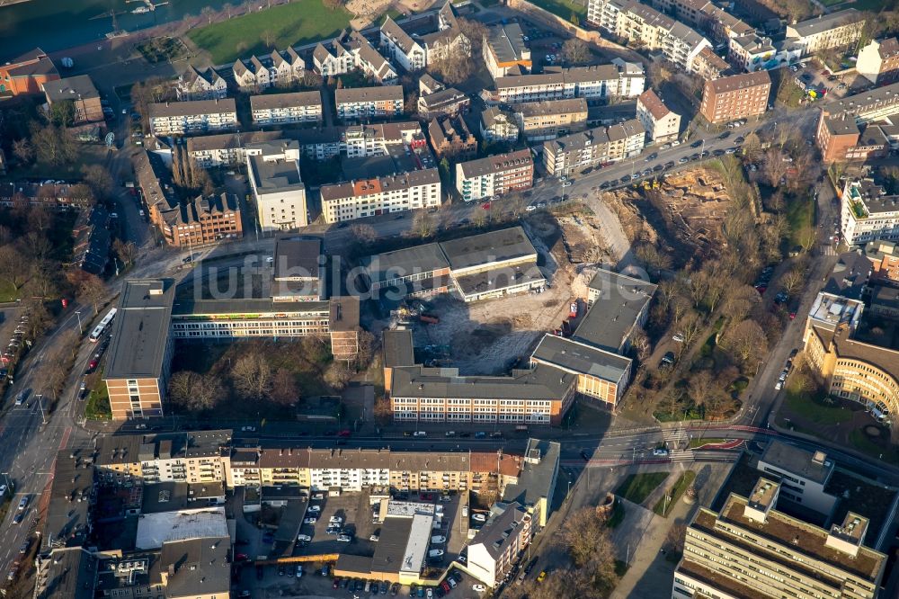 Luftaufnahme Duisburg - Gebäudekomplex an der Gutenbergstraße in Duisburg im Bundesland Nordrhein-Westfalen