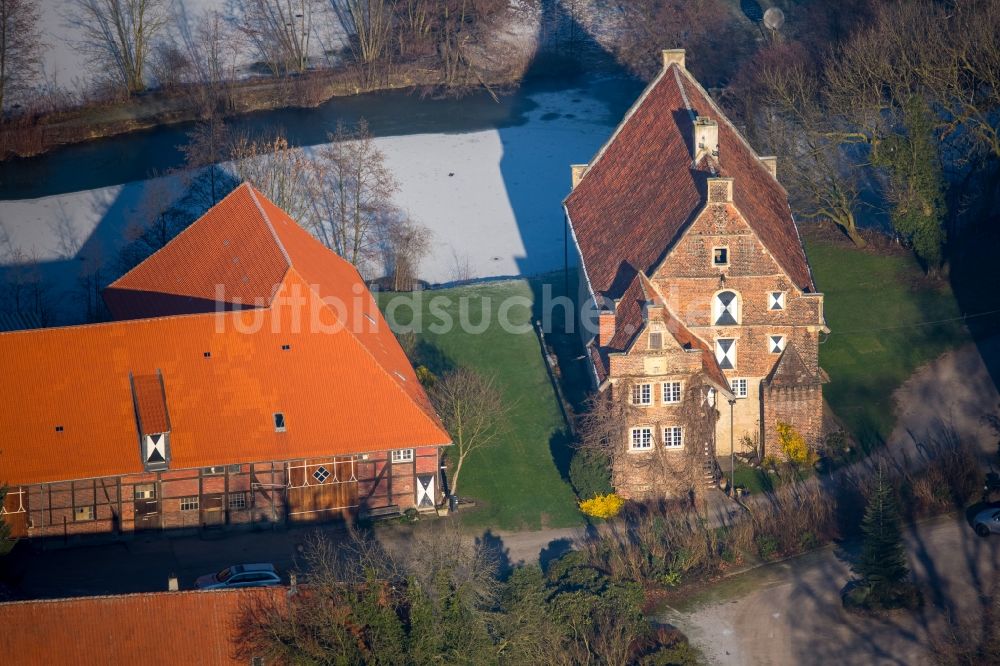 Hamm von oben - Gebäudekomplex Haus Ermelinghof im Schloßpark in Hamm im Bundesland Nordrhein-Westfalen