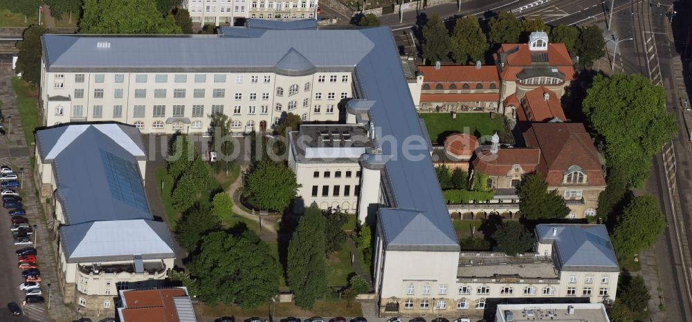 Luftaufnahme Dresden - Gebäudekomplex der Hochschule für Bildende Künste Dresden in Dresden im Bundesland Sachsen