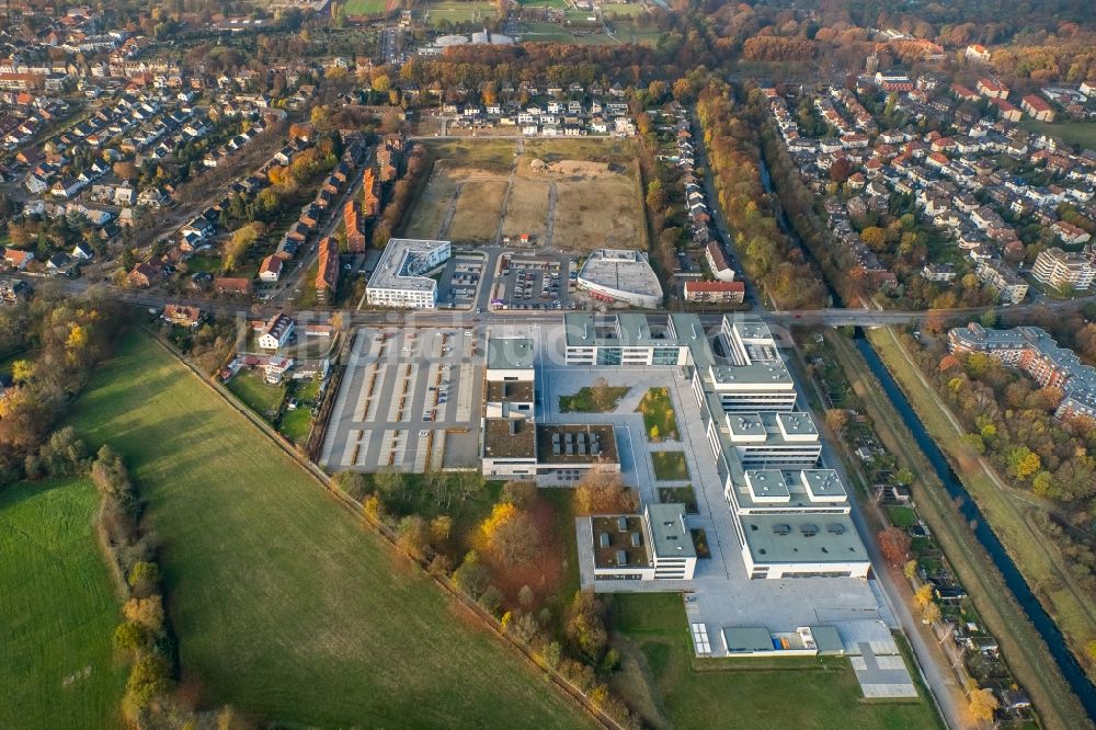 Hamm aus der Vogelperspektive: Gebäudekomplex der Hochschule Hamm-Lippstadt HSHL in Hamm im Bundesland Nordrhein-Westfalen