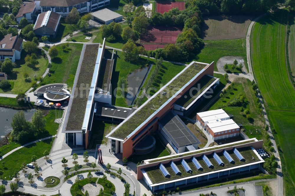 Hof aus der Vogelperspektive: Gebäudekomplex der Hochschule Hochschule Hof am Alfons-Goppel-Platz in Hof im Bundesland Bayern, Deutschland