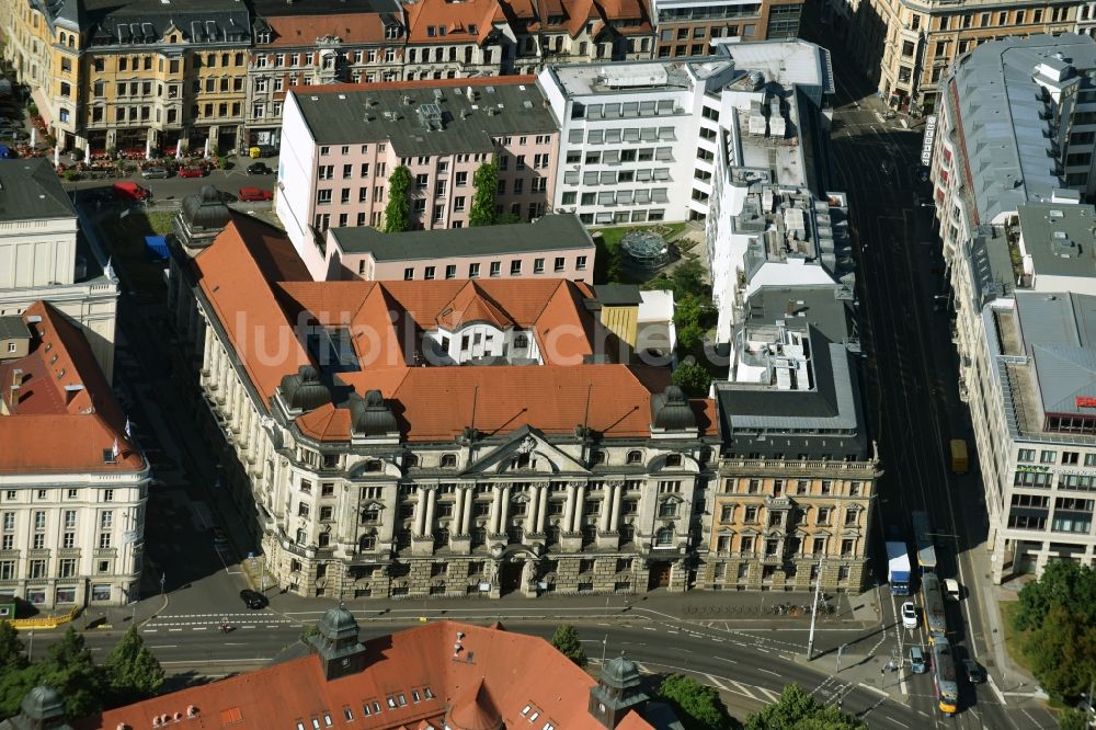 Leipzig aus der Vogelperspektive: Gebäudekomplex der Hochschule Hochschule für Musik und Theater Felix Mendelssohn Bartholdy, Haus Dittrichring in Leipzig im Bundesland Sachsen