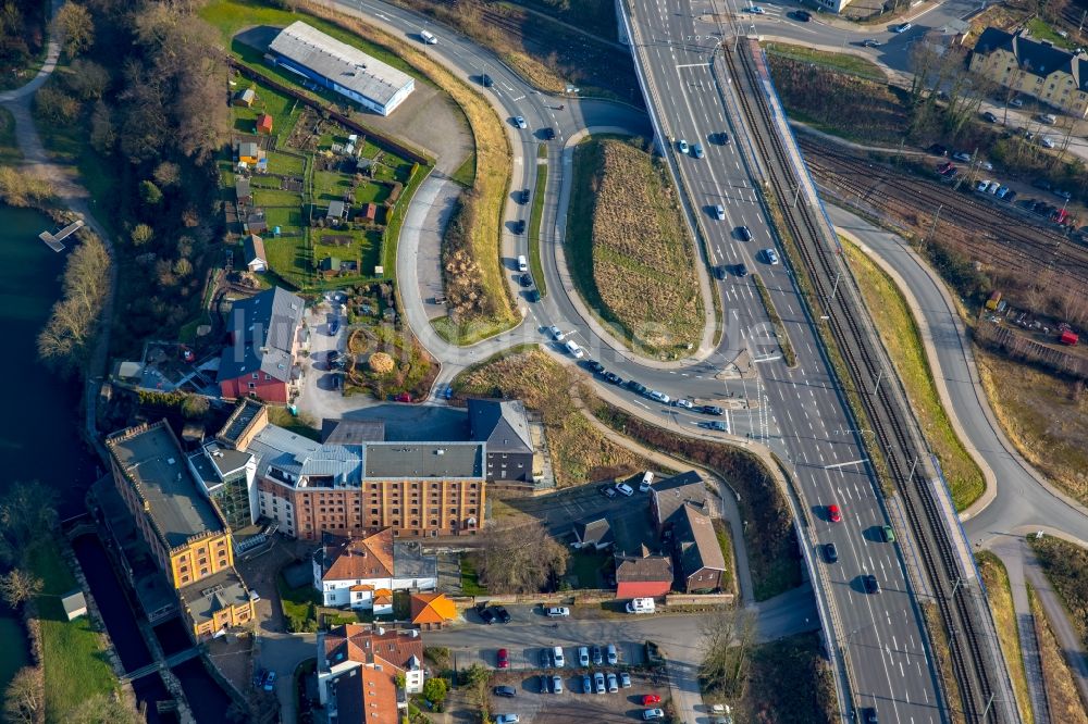 Luftbild Hattingen - Gebäudekomplex der Hotelanlage Birschel-Mühle am Cliff in Hattingen im Bundesland Nordrhein-Westfalen