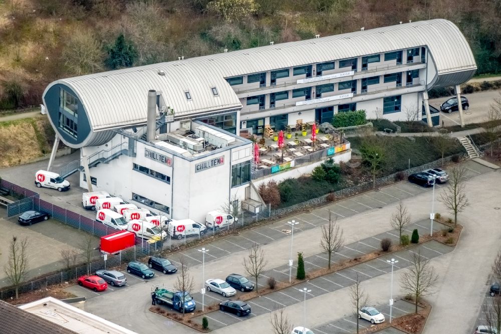 Luftbild Bottrop - Gebäudekomplex der Hotelanlage chillten bottrop an der Gungstraße in Bottrop im Bundesland Nordrhein-Westfalen, Deutschland