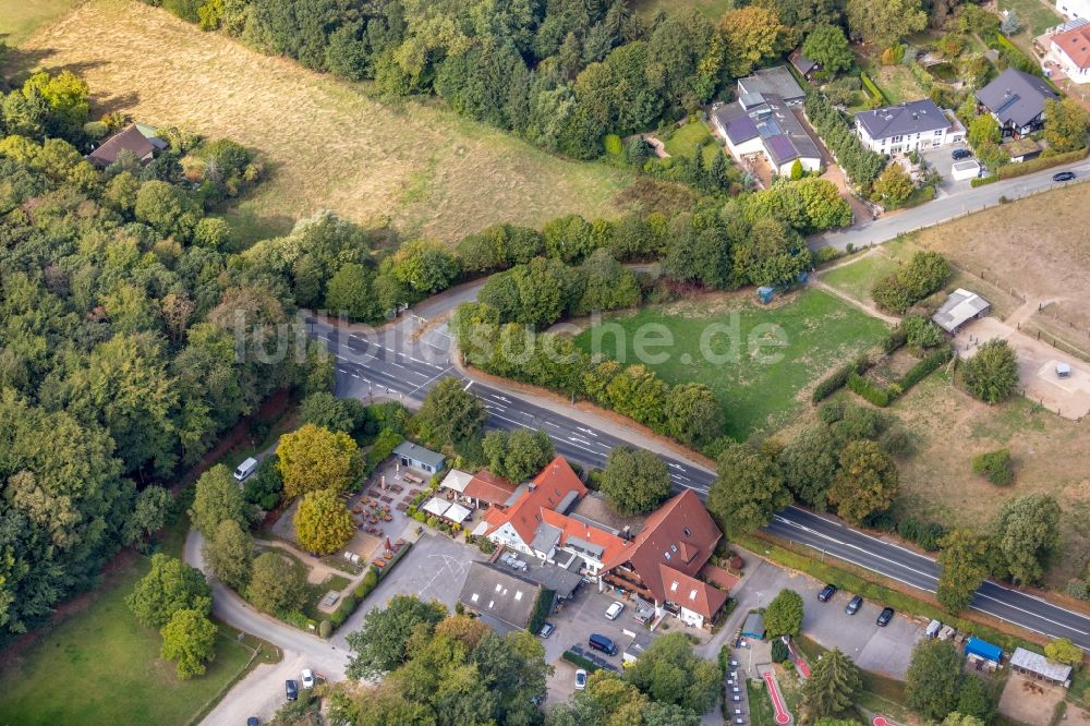 Hörde von oben - Gebäudekomplex der Hotelanlage Dieckmann's in Hörde im Bundesland Nordrhein-Westfalen, Deutschland