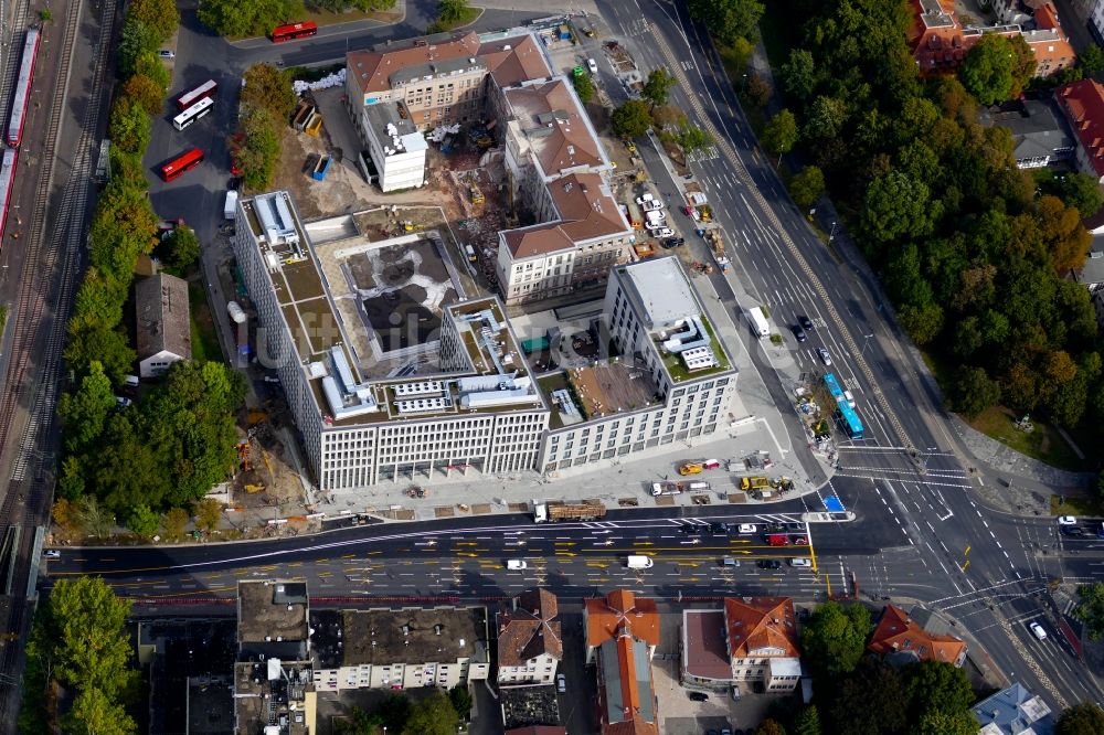 Luftaufnahme Göttingen - Gebäudekomplex der Hotelanlage Freigeist und des Sparkassenneubaus der Sparkasse Göttingen in Göttingen im Bundesland Niedersachsen, Deutschland