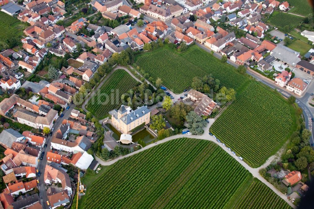 Luftbild Edesheim - Gebäudekomplex der Hotelanlage Hotel Schloß Edesheim, Privathotels Dr. Lohbeck GmbH & Co. KG in Edesheim im Bundesland Rheinland-Pfalz