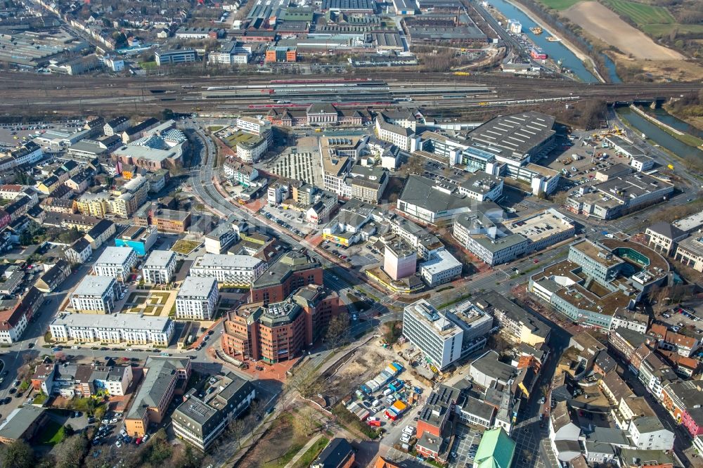 Luftbild Hamm - Gebäudekomplex der Hotelanlage Mercure Hotel Hamm an der Neuen Bahnhofstraße im Ortsteil Hamm-Heessen in Hamm im Bundesland Nordrhein-Westfalen