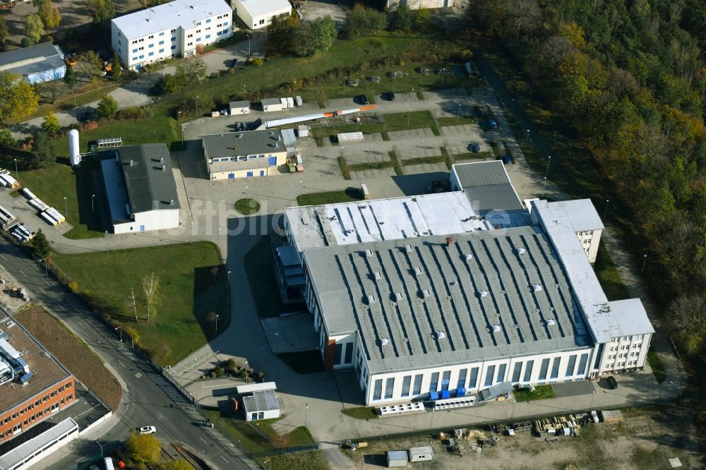 Dresden von oben - Gebäudekomplex des Institut IMA Dresden im Ortsteil Albertstadt in Dresden im Bundesland Sachsen, Deutschland