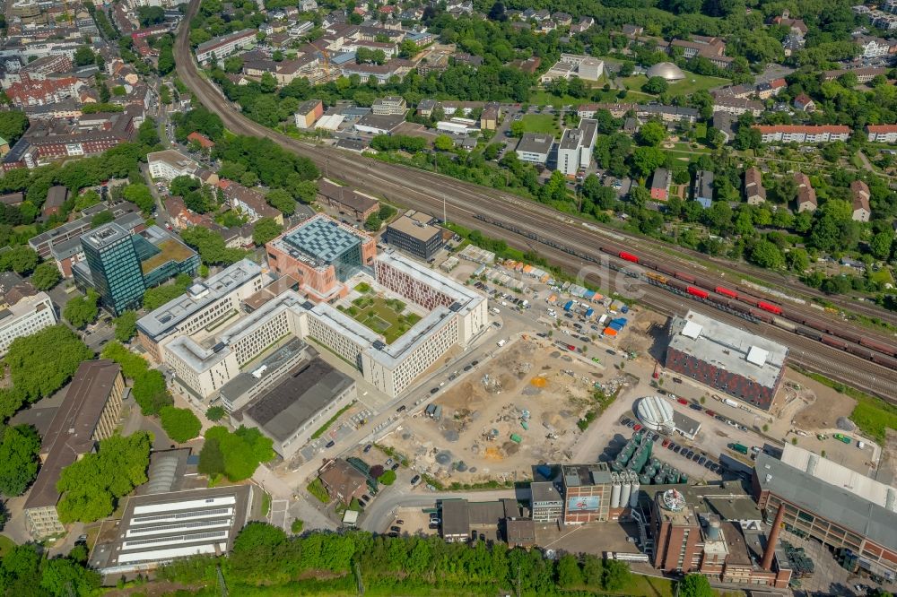 Bochum von oben - Gebäudekomplex Justizzentrum - Gericht in Bochum im Bundesland Nordrhein-Westfalen