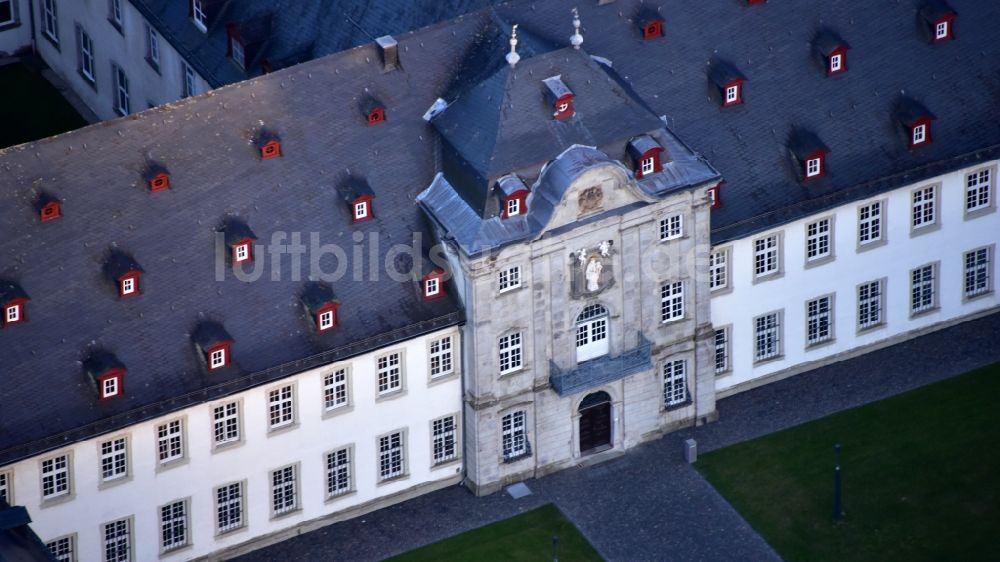 Streithausen von oben - Gebäudekomplex des Klosters im Ortsteil Marienstatt in Streithausen im Bundesland Rheinland-Pfalz, Deutschland