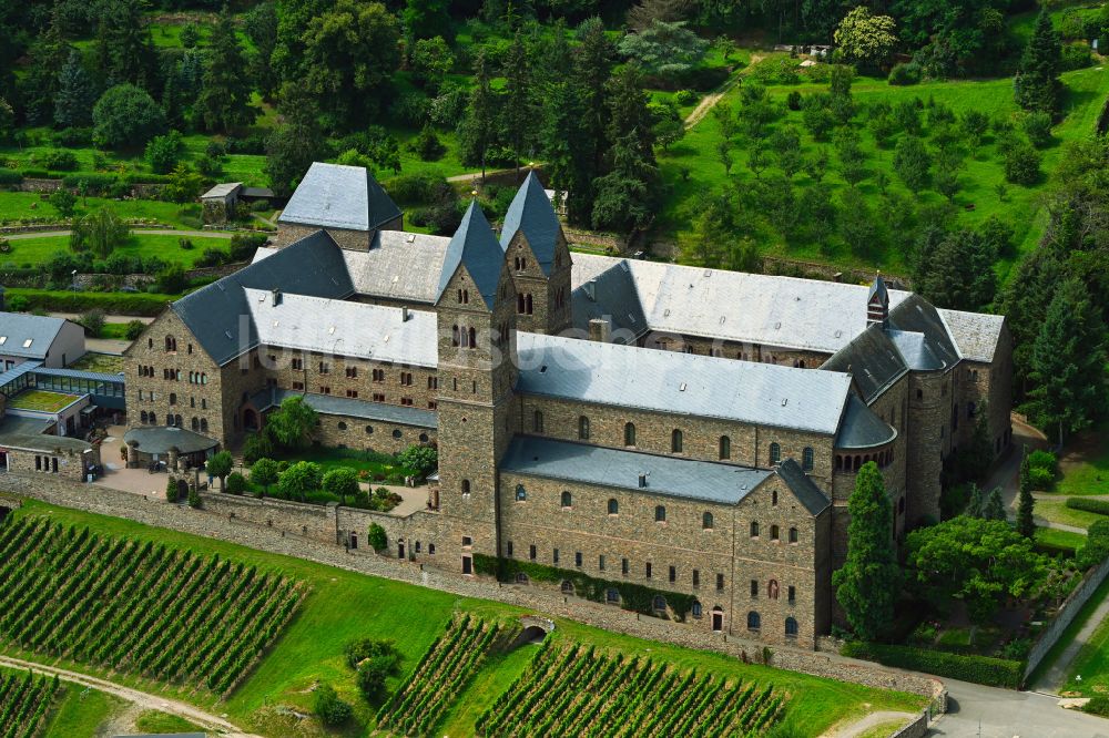 Luftaufnahme Rüdesheim am Rhein - Gebäudekomplex des Klosters im Ortsteil Windeck in Rüdesheim am Rhein im Bundesland Hessen, Deutschland