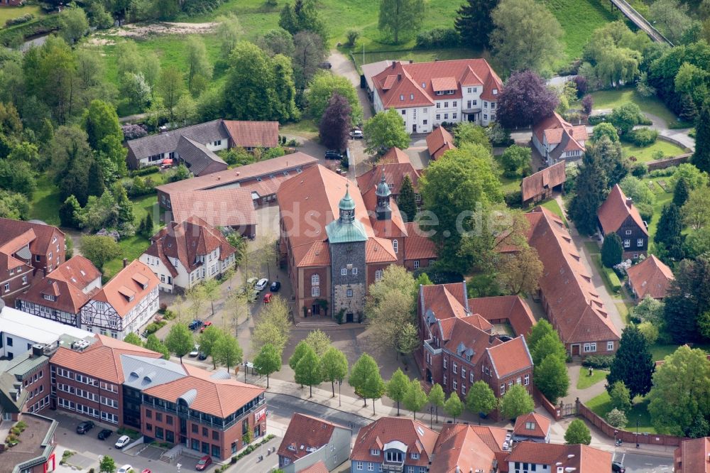 Walsrode von oben - Gebäudekomplex des Klosters in Walsrode im Bundesland Niedersachsen, Deutschland