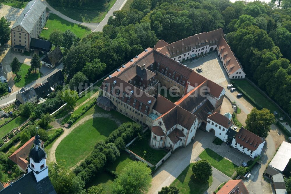 Luftbild Wechselburg - Gebäudekomplex des Klosters in Wechselburg im Bundesland Sachsen