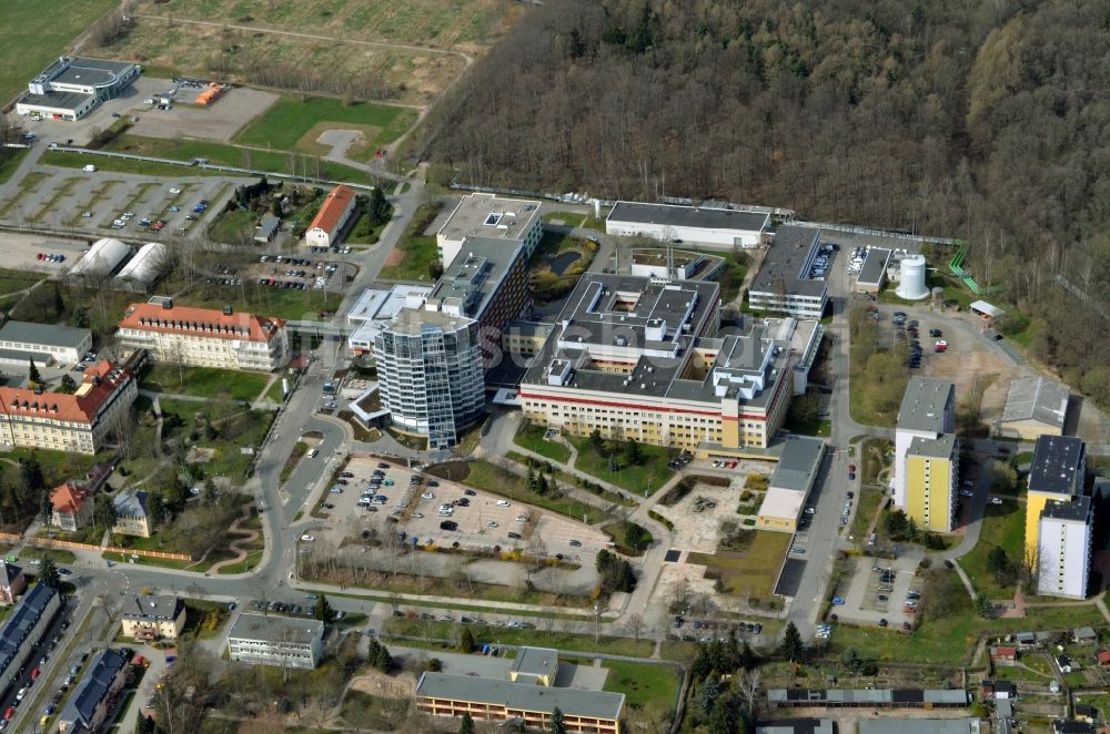 Chemnitz von oben - Gebäudekomplex des Krankenhauses Klinikum Chemnitz im Bundesland Sachsen