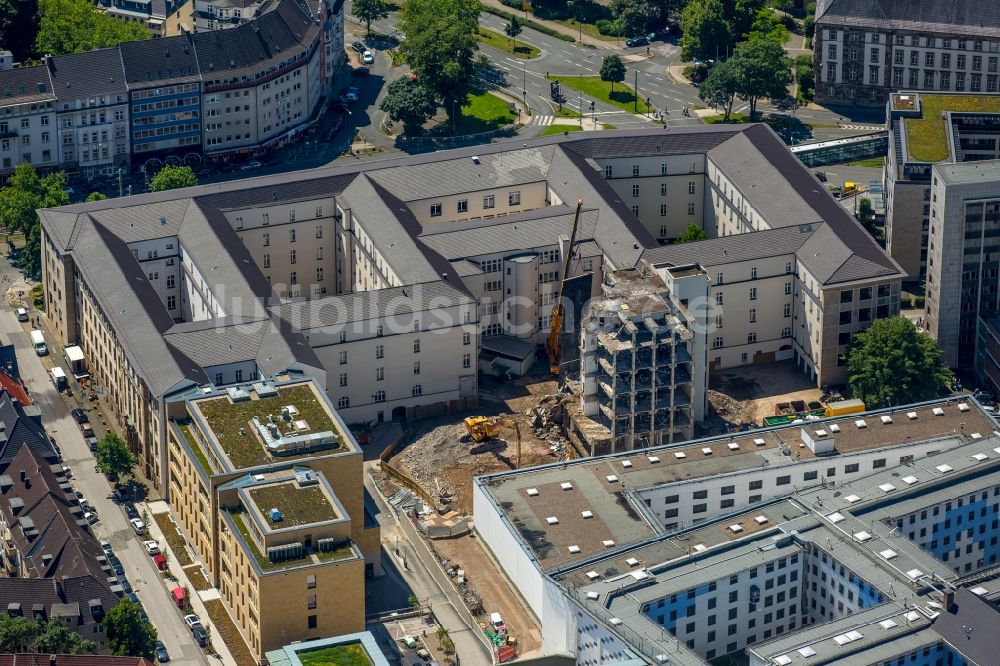 Luftbild Essen - Gebäudekomplex des Land- und Amtsgericht Essen - Gericht in Essen im Bundesland Nordrhein-Westfalen