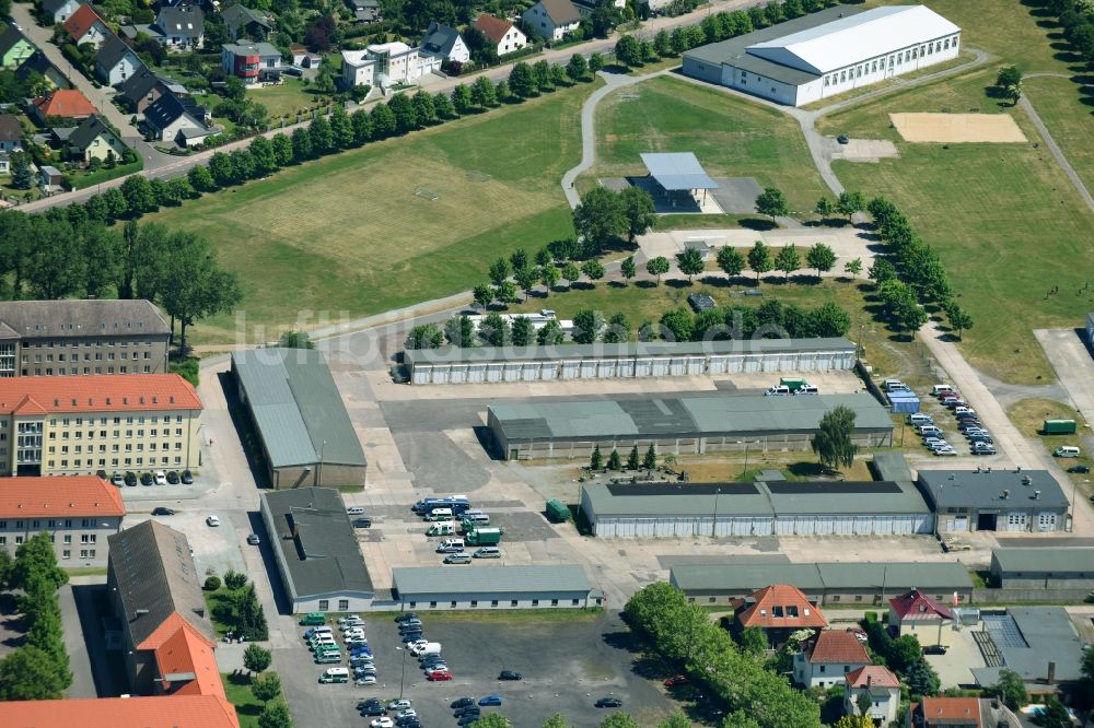 Luftbild Magdeburg - Gebäudekomplex der Landesbereitschaftspolizei Sachsen-Anhalt in Magdeburg im Bundesland Sachsen-Anhalt, Deutschland