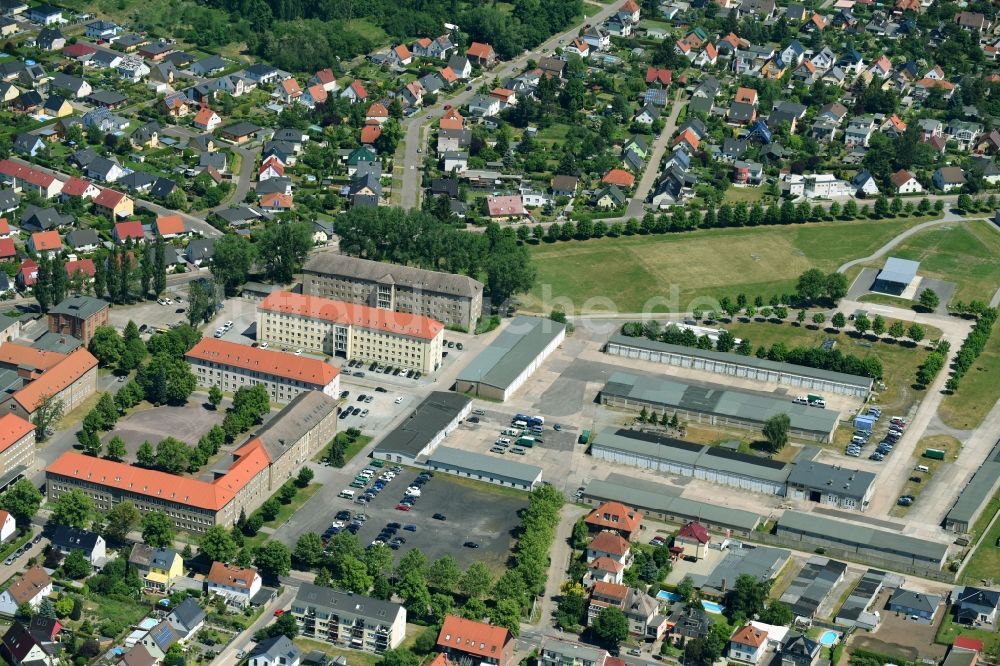 Magdeburg von oben - Gebäudekomplex der Landesbereitschaftspolizei Sachsen-Anhalt in Magdeburg im Bundesland Sachsen-Anhalt, Deutschland