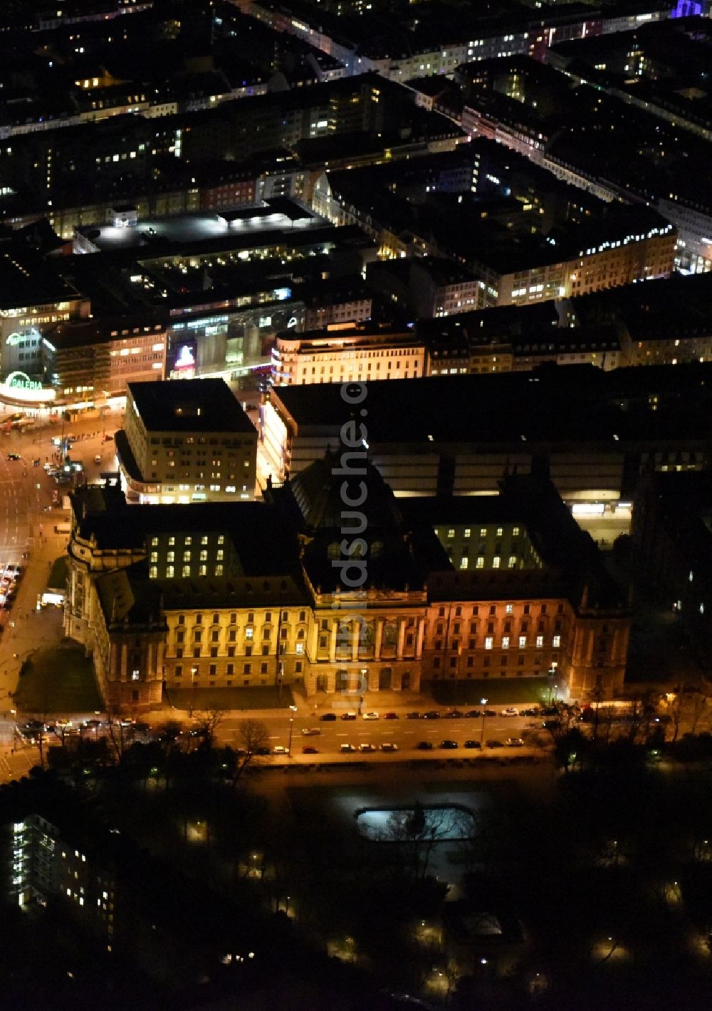 Luftbild München - Gebäudekomplex des Landgericht München an der Prielmayerstraße - Gericht in in München im Bundesland Bayern