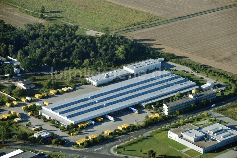 Luftaufnahme Stahnsdorf - Gebäudekomplex und Logistikzentrum auf dem Gelände Briefzentrum Stahnsdorf Ruhlsdorfer Straße in Stahnsdorf im Bundesland Brandenburg