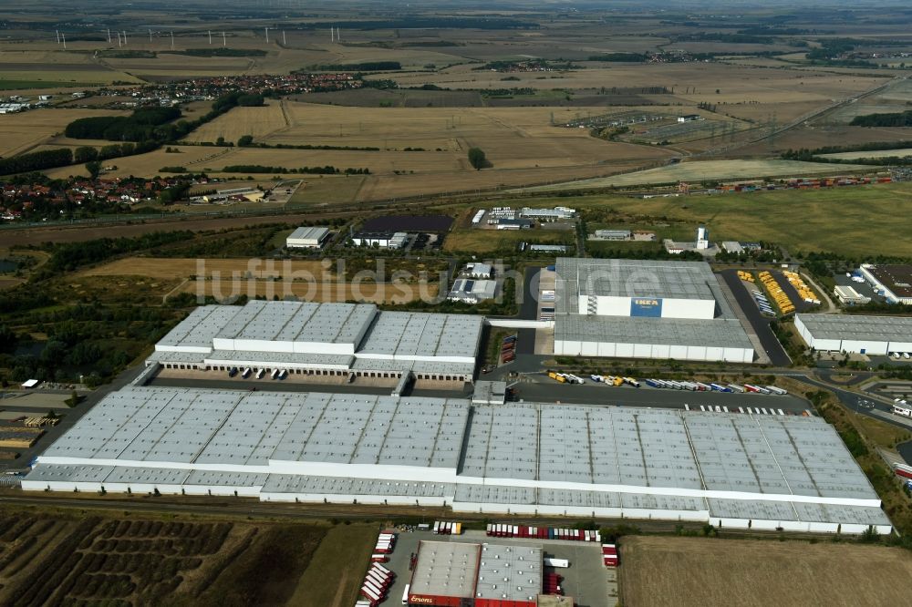 Luftbild Erfurt - Gebäudekomplex und Logistikzentrum auf dem Gelände des IKEA Distribution - Zentrallager In der Langen Else in Erfurt im Bundesland Thüringen