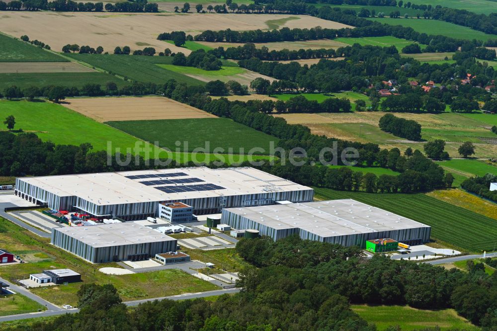 Luftbild Meitze - Gebäudekomplex und Logistikzentrum auf dem Gelände Lekkerland Logistikzentrum in Meitze im Bundesland Niedersachsen, Deutschland