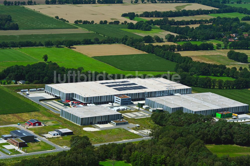 Luftaufnahme Meitze - Gebäudekomplex und Logistikzentrum auf dem Gelände Lekkerland Logistikzentrum in Meitze im Bundesland Niedersachsen, Deutschland